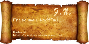 Frischman Noémi névjegykártya